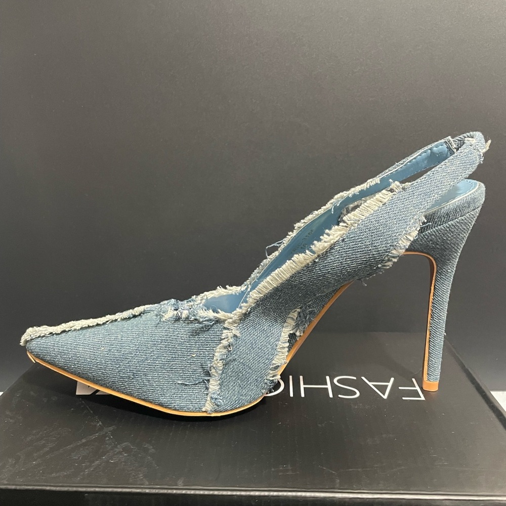 Denim heels